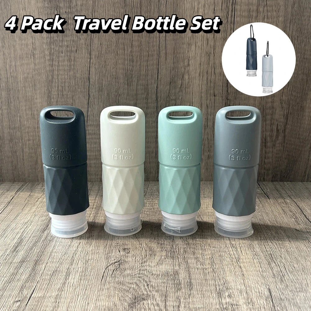 Travel Bottles for Toiletries TSA Approved 3oz Silicone Travel Containers LeakProof Hangable Refillable Gym Shampoo Bottles