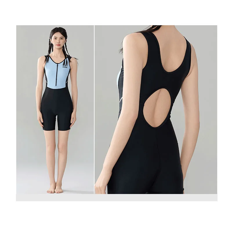 

Женский цельный купальник Boyleg, шорты для мальчиков, спортивный купальный костюм на молнии, купальник