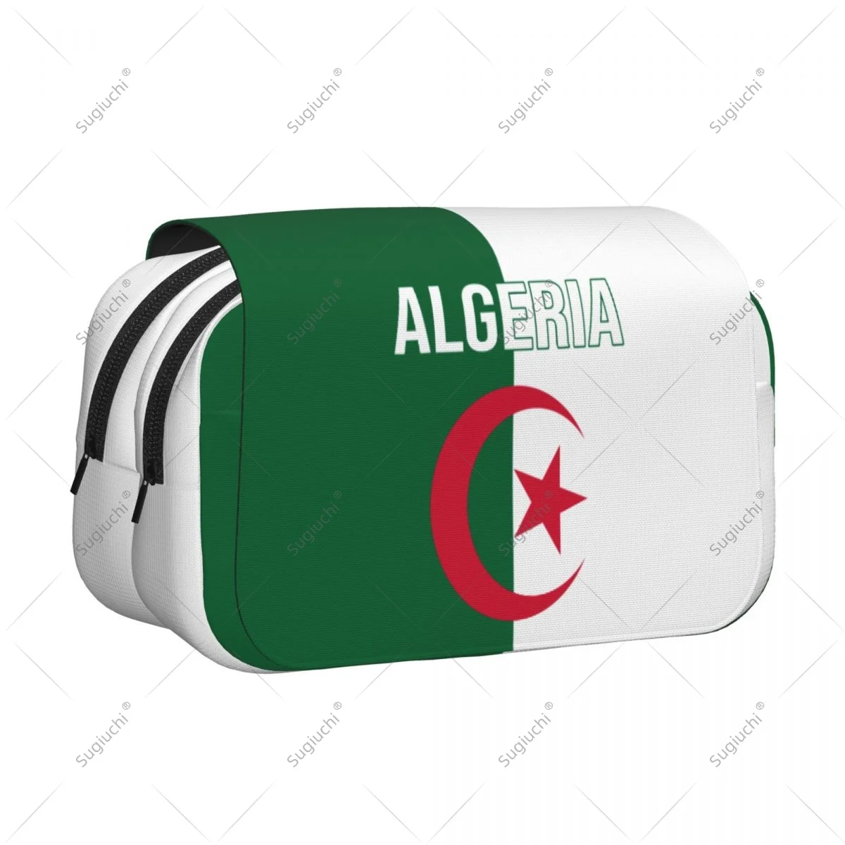 Pencil Case Scissors Bags 3D Algeria Flag Double-layer Oxford Cloth Stationery Storage Pen Box Case