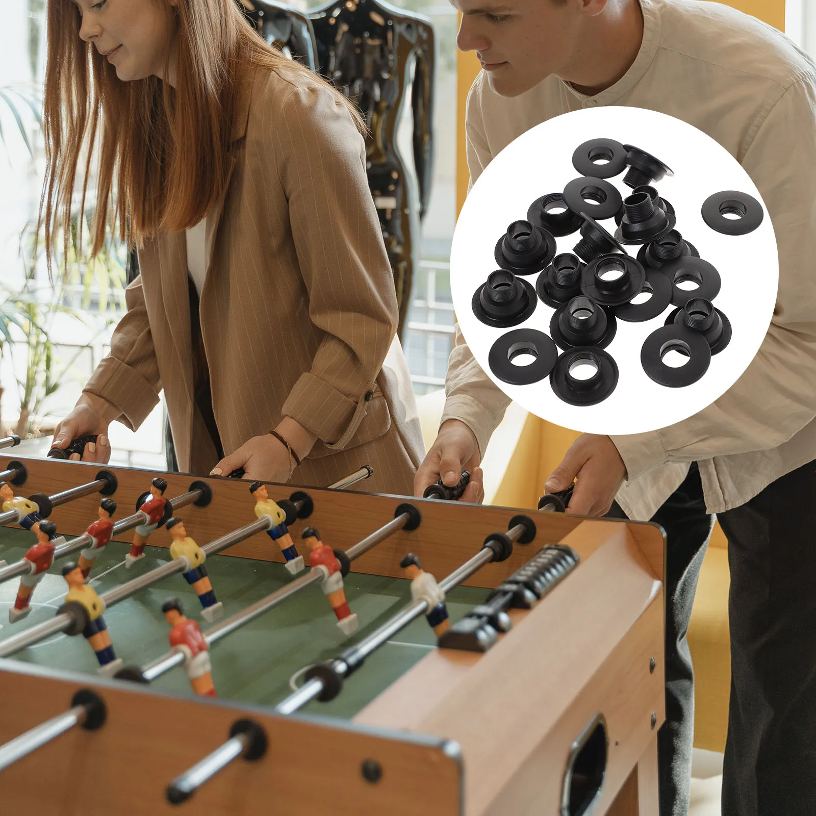 

Machine Accessories Foosball Replacement Table Football Board Bearing Foosball Bushing Black Threaded Construction Durable