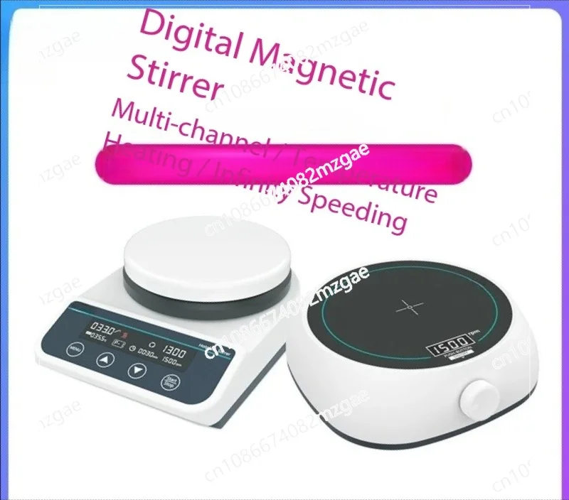 Multi-Position Lab Magnetic Stirrer with Heating & Thermostat, Digital Display Large Capacity Compact 6/4 Station Stirring