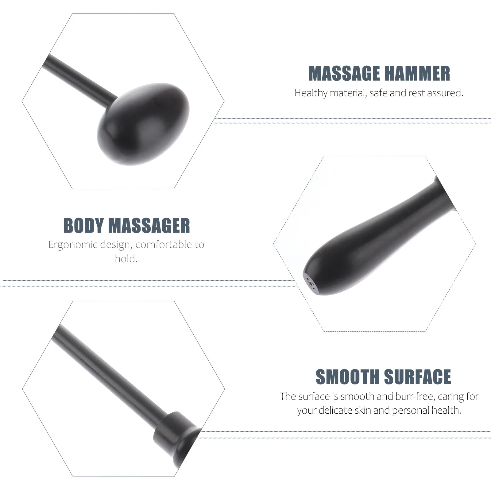 

Массажный молоток для акупунктурных точек, черный портативный инструмент для нарезания релаксации тела, массажер для спины, прочный ручной молоток для терапии