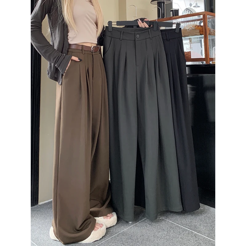 

Women Pants Loose And Luxurious Suit Pants For Women Autumn High Waisted Causal Wide Leg Pants Office Lady Trouser