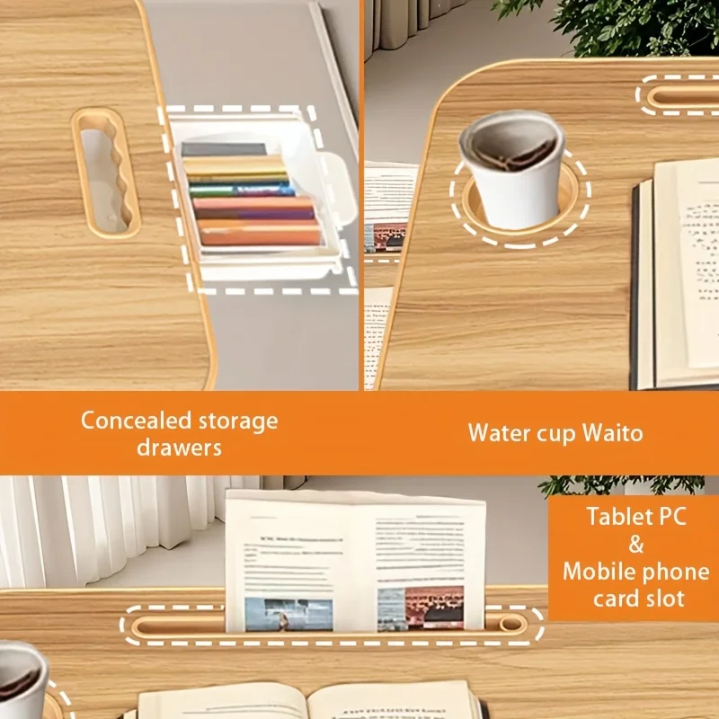 مكتب سرير كمبيوتر محمول محمول - مكتب كمبيوتر طاولة قابل للطي - مع حامل أكواب ودرج - مناسب للاستخدام على أرائك أو أرضيات السرير #4