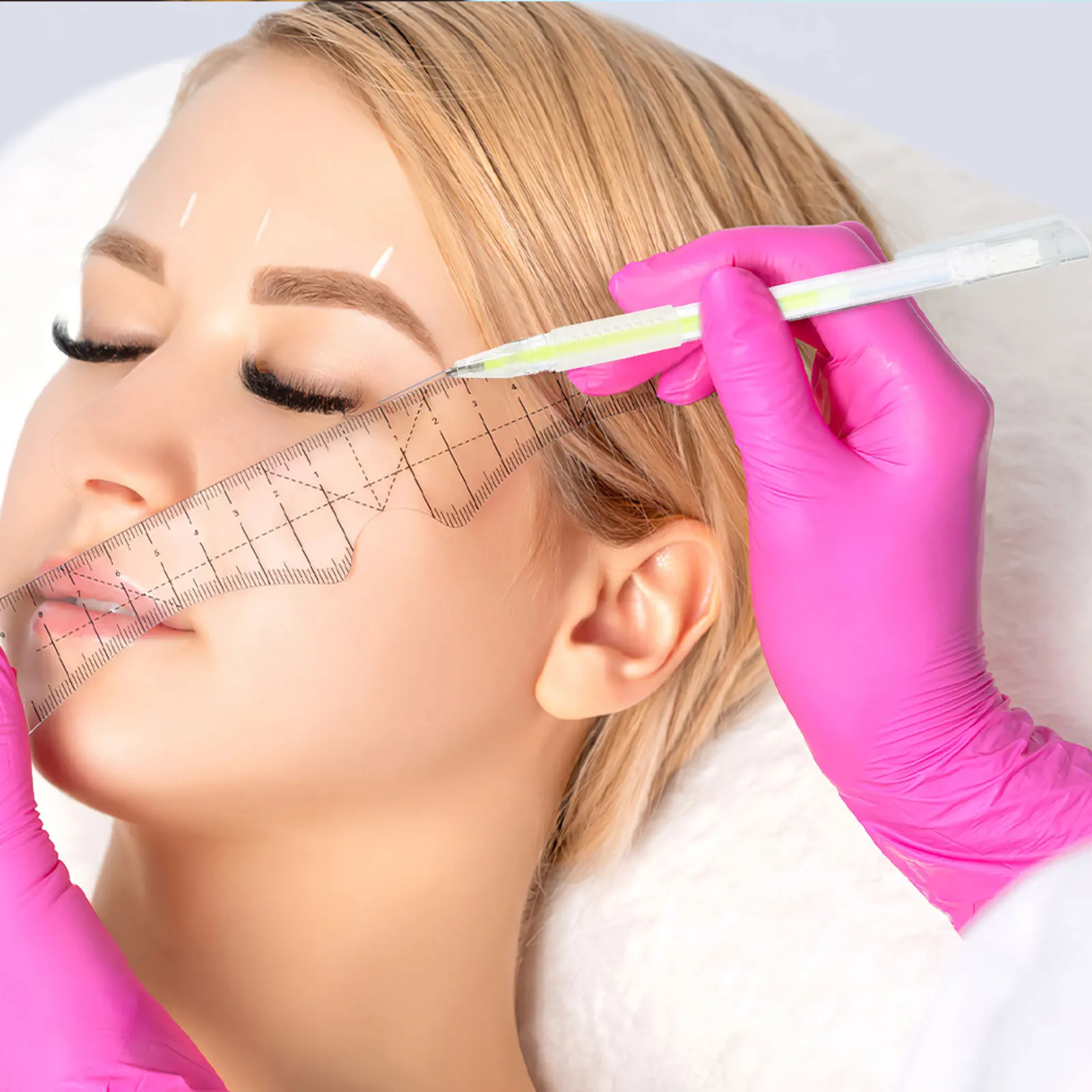 

6Pcs Skin Marking Pen Long-Lasting Non-Smudge Waterproof for Eyebrow Mapping Surgery Positioning Brow Line Precision Tip