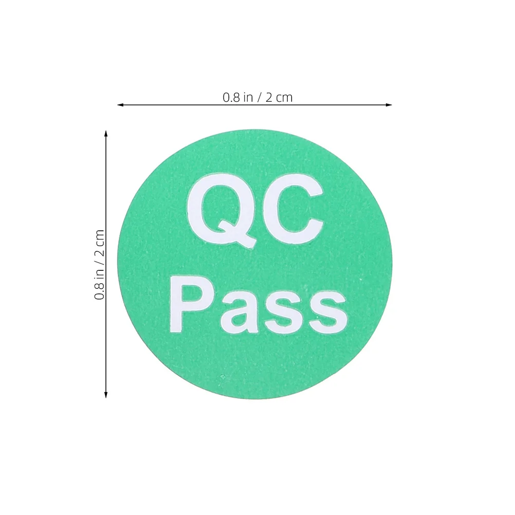 1000Pcs 20Mm Pass Testing Labels Round Adhesive Quality Assurance Stickers for Warehouse Approved Product Identification and