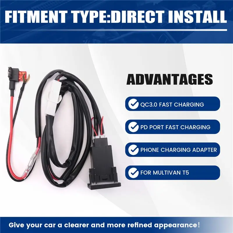 Multi-Purpose Car PD Port Fast Charging Phone Charging Adapter For Multivan T5 QC3.0 Fast Charging Car USB Ch