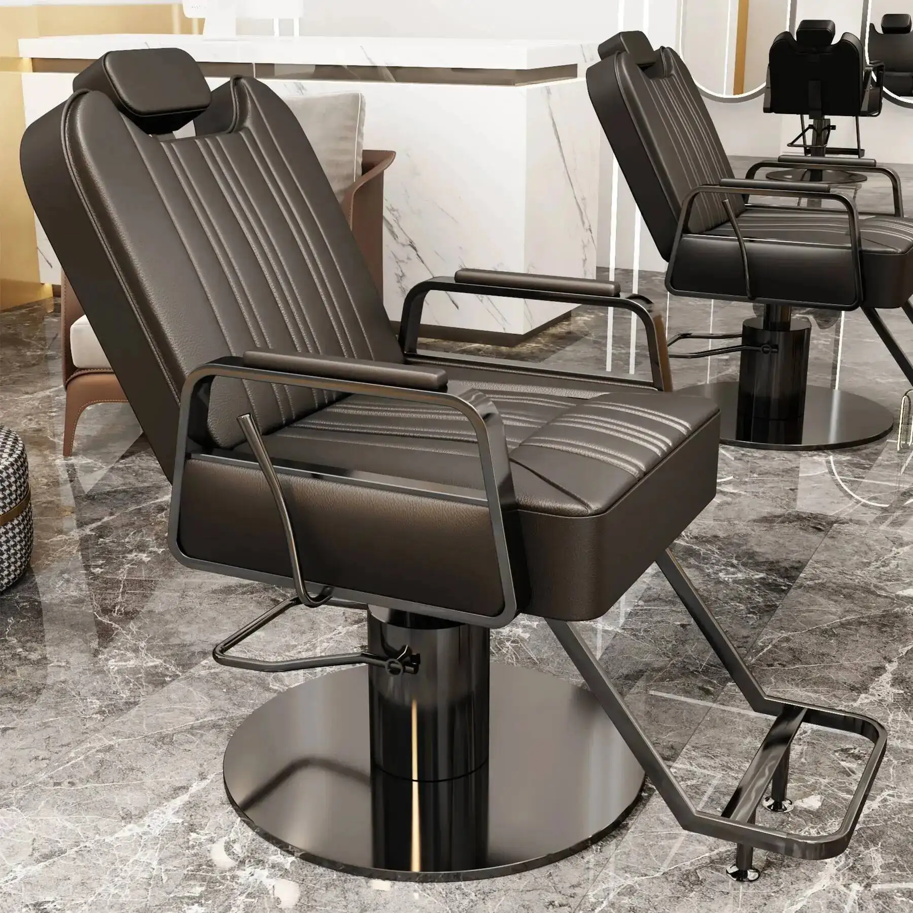 Salon de coiffure barbier chaises ergonomiques Design de luxe chaise de Salon de beauté accessoires de barbier Sillones Barberia meubles de salon de coiffure