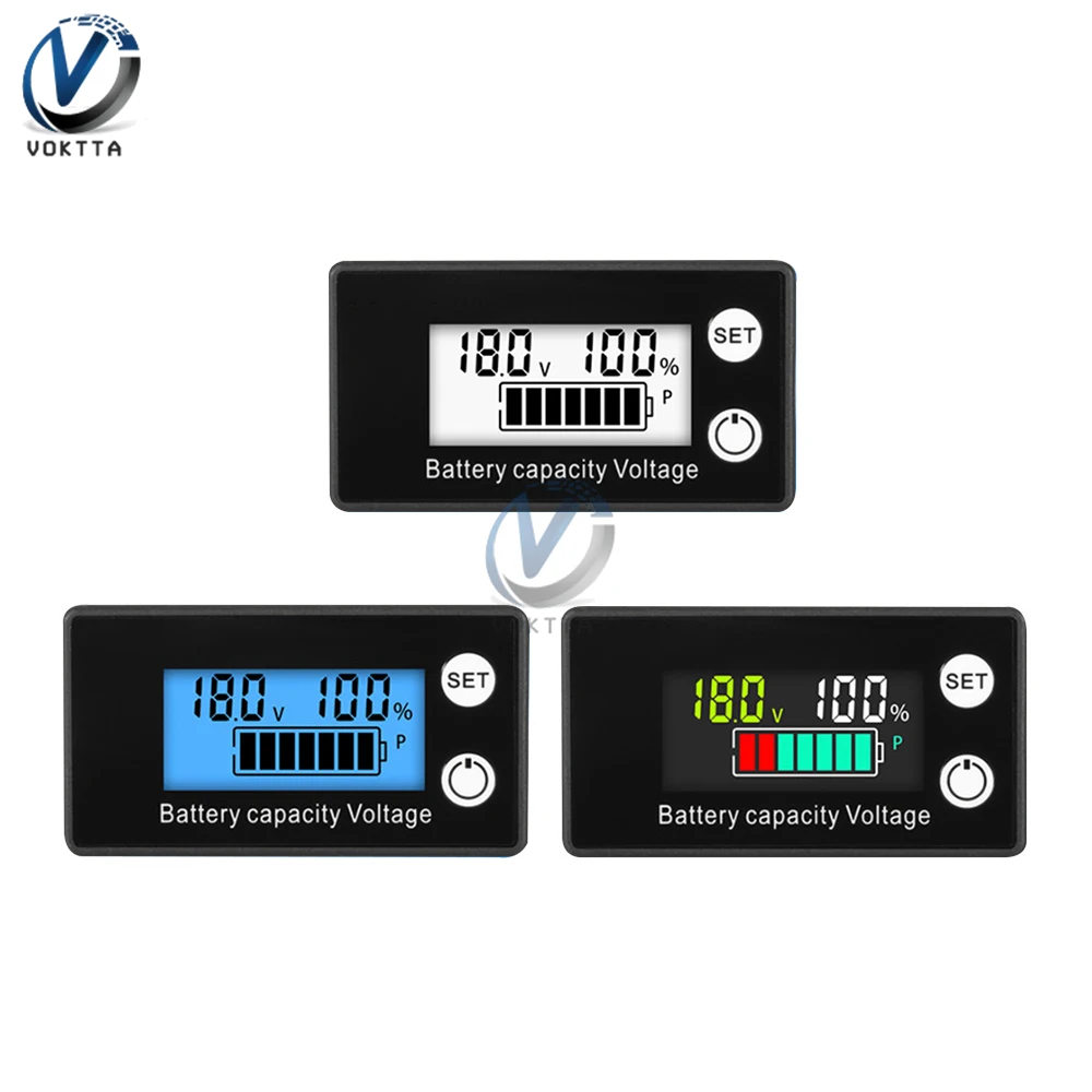 6133A DC8-100V Battery Capacity Indicator LCD Digital Power Meter Lead-acid Lithium LiFe PO4 Voltage Tester for Car Motorcycle