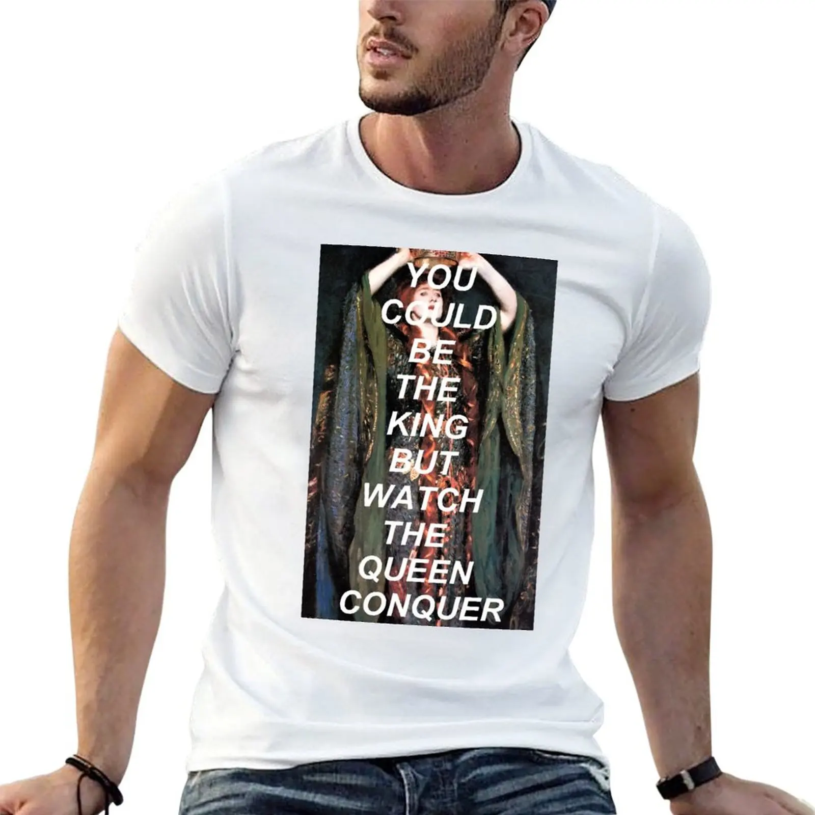 Tu pourrais être le roi, mais attention à la reine qui conquérira - T-shirt décontracté en coton doux à manches courtes