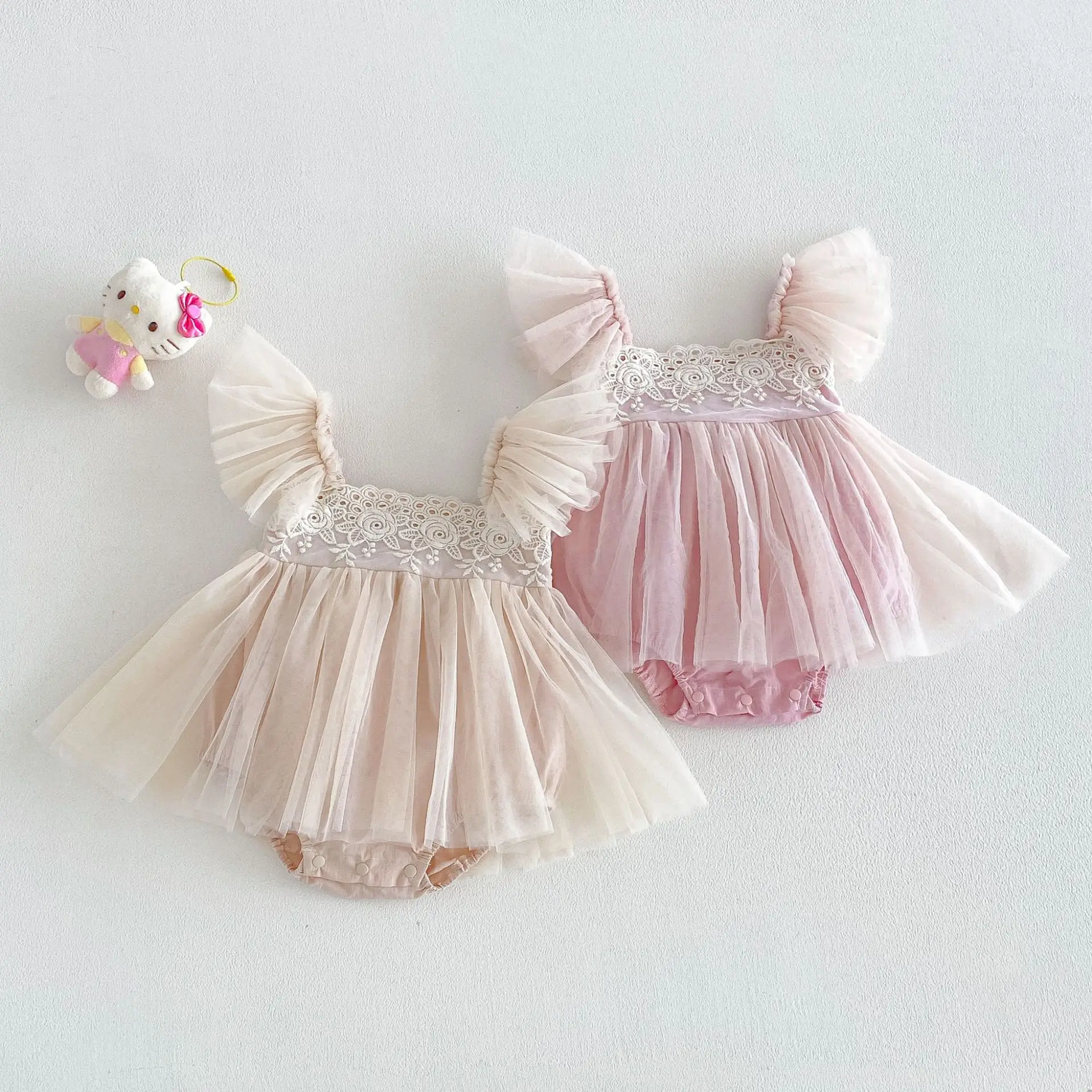 

New Infant Girls Mesh Romper Dress, Newborn Princess Kids Cute Party Birthday Dress 0-2 T