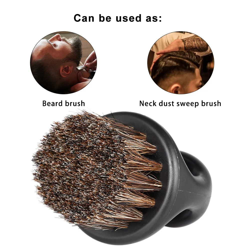 Essential Men's Beard Brush Round Wooden Handle Comfortable Grip Mustache Shaving Brush Portable Size Multifunctional