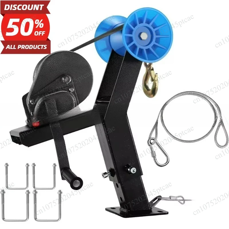 Suitable for trailer winch bracket with roller for 2-2.7 inch square tube