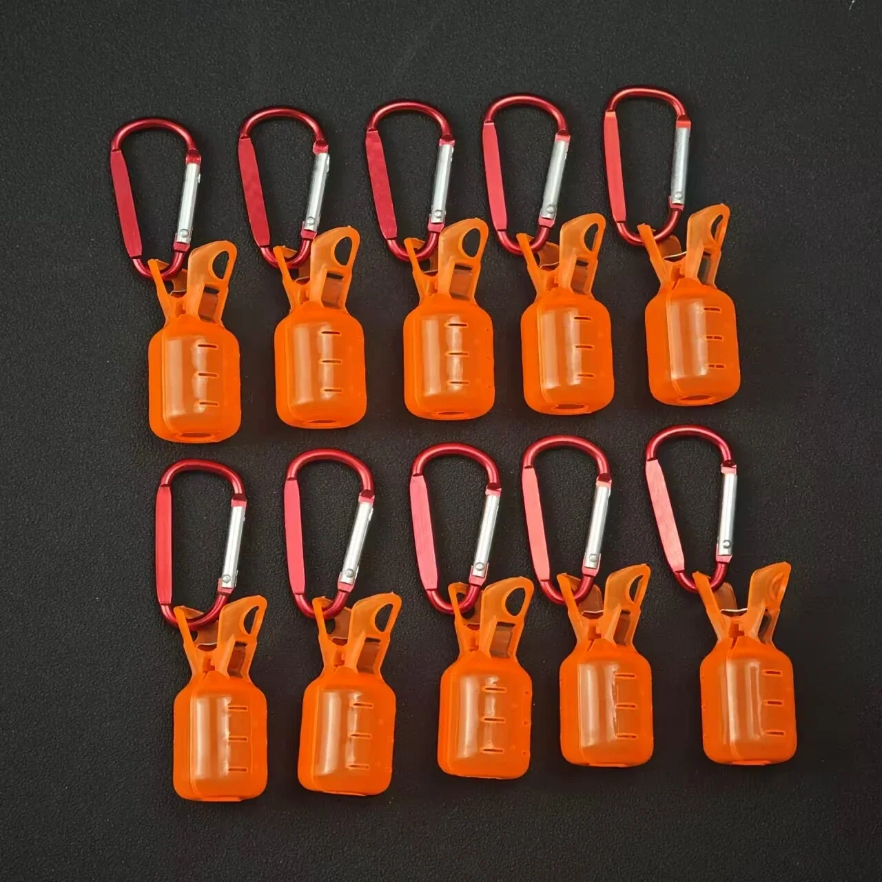 10pcs Squid Jig Hook Protector Case Safety Wood Shrimp Lure Covers with Carabiner Fishing Tackle Accessories Hook Caps view 5