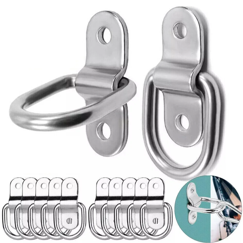 2/4/6/8Pcs Heavy Duty D Rings Tie Down Anchors Universal Trailer Connector Link D Shaped Tow Hook Truck ATV Boat Kayak