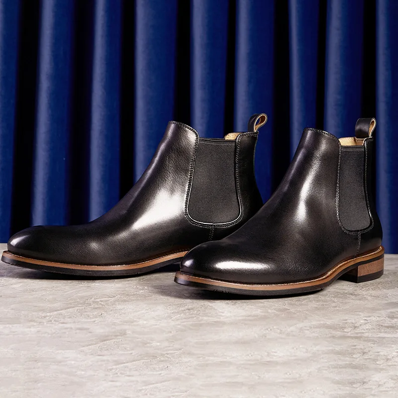 

Autumn Chelsea Boots Genuine Leather Men's Boots Business Leather Boots