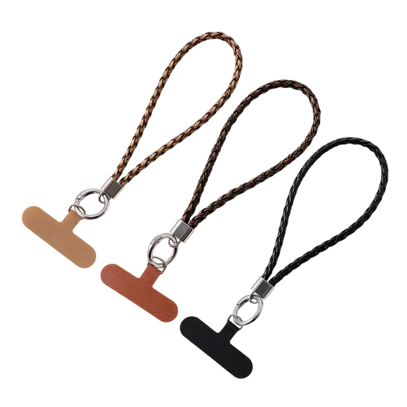 F3MA Leather Leather Hand Wrist Strap Phone Lanyard Universal Lanyard مع علامات تبويب الحبل