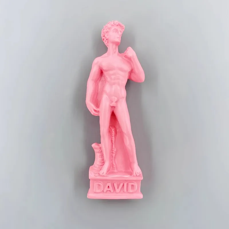 Italian creative tourism memorial resin decorative crafts three-dimensional pink David statue magnetic refrigerator sticker