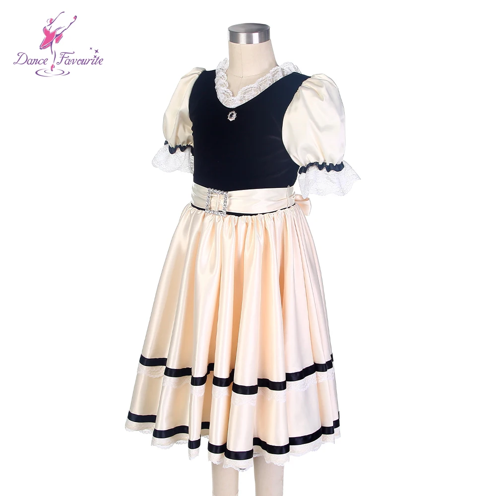 Dance Favourite Dance Kostüme 22119 Neues schwarzes Samtmieder Ballettkleid Elfenbeinkleid Romantisches Tutu Performance Mädchen Ballett