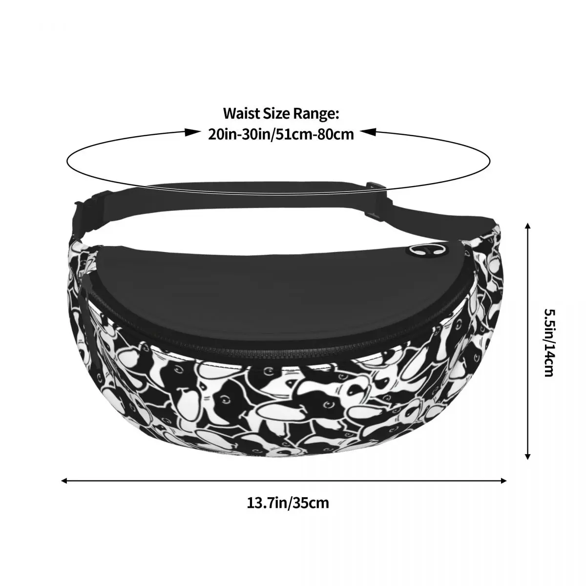 French Bulldog Pattern Fanny Bag Customized Cartoon Dog Crossbody Waist Pack Men Women Travel Hiking Phone Money Pouch