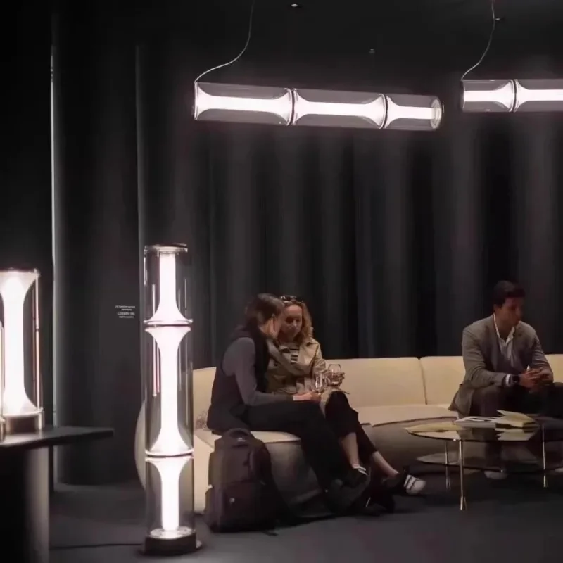 Nordic Designer Modern LED Glass Floor Lamp Living Room Bedroom Bedside Table Light Long Modern Floor Standing Lamp Indoor