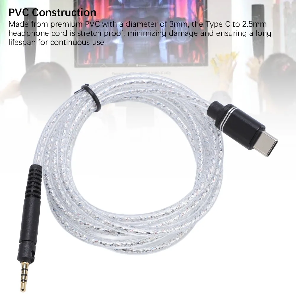 4.9FT USB C to 2.5mm Headphone Cable Lightweight Flexible Headphone Jack Cable for M30X M40X M50X for HD598 599 HD558
