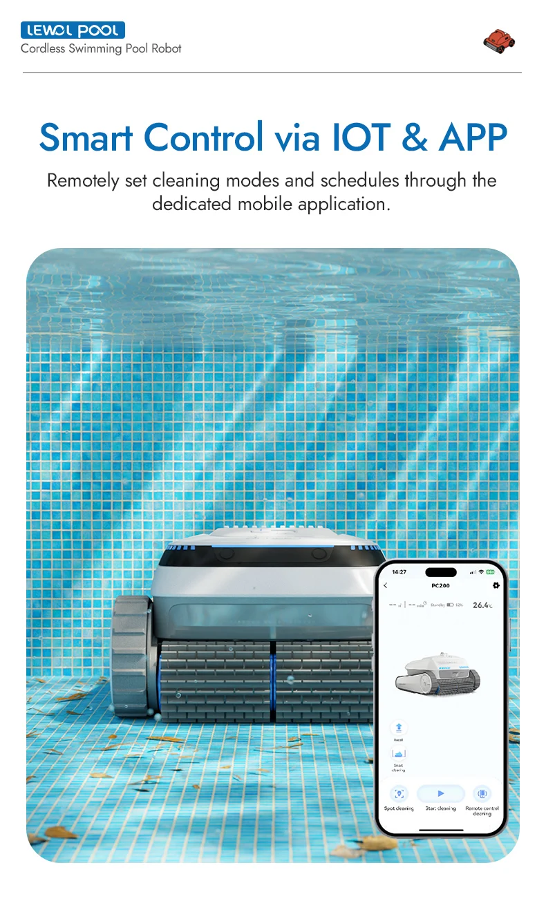 For Robotic Pool Cleaner Cordless Smart Automatic High Quality Pool Cleaner Robot Submersible Vacuum for Above Ground In Ground