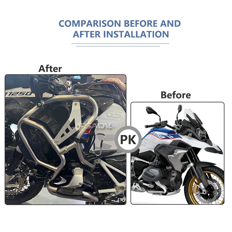 Black/Silver Engine Protetive Guard Crash Bar Tank Guard Protector For BMW R1250GS LC ADV R1250 GS Adventure R1250GSA 2019-2023