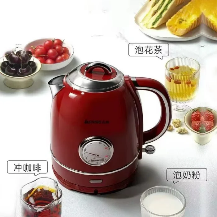 220V Chigo Retro Electric Kettle Auto Shut Off 304 Stainless Steel Home Water Boiler G