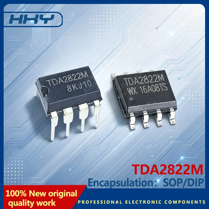 10PCS TDA2822M Dual Low-Voltage Power Amplifier IC DIP8 SOP8 SO2822M DIP-8 SOP-8 Pack of 10