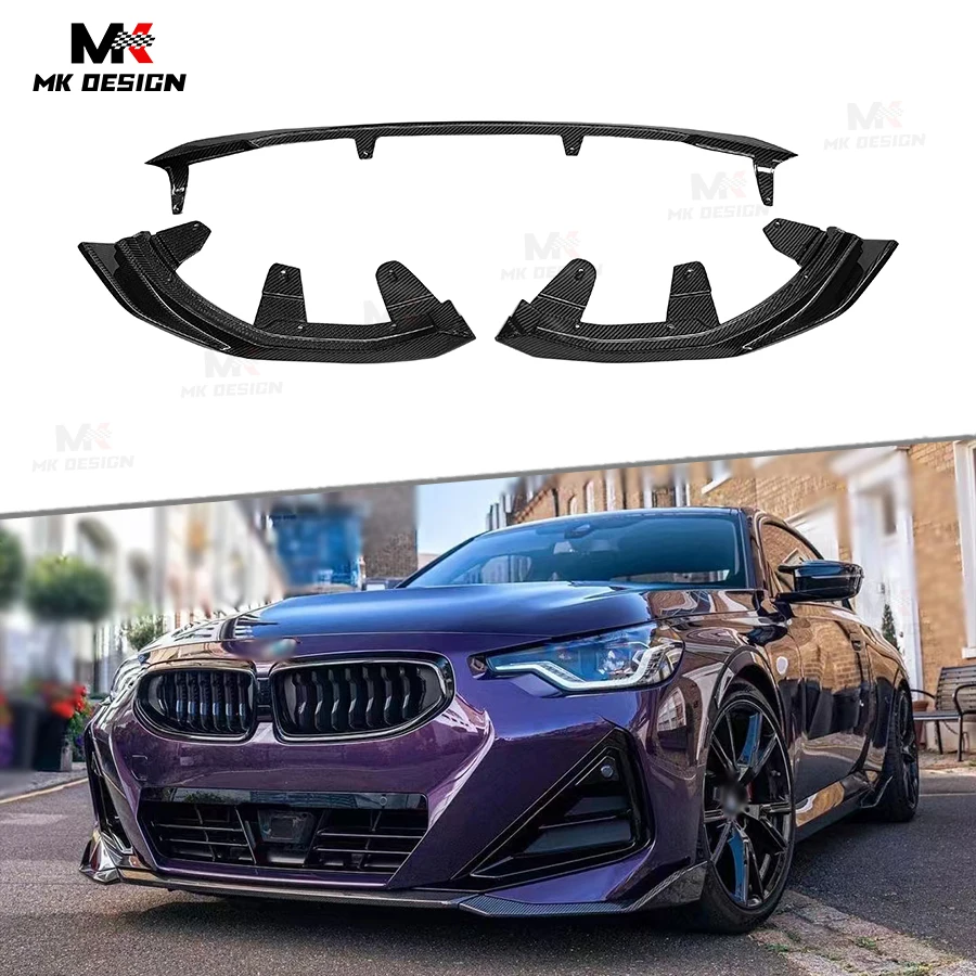 

Carbon Fiber MP Style Front Bumper Lip Chin Spoiler for BMW 2 Series G42 M Sport 2022+ Front Lip Side Splitters Canard Auto Part