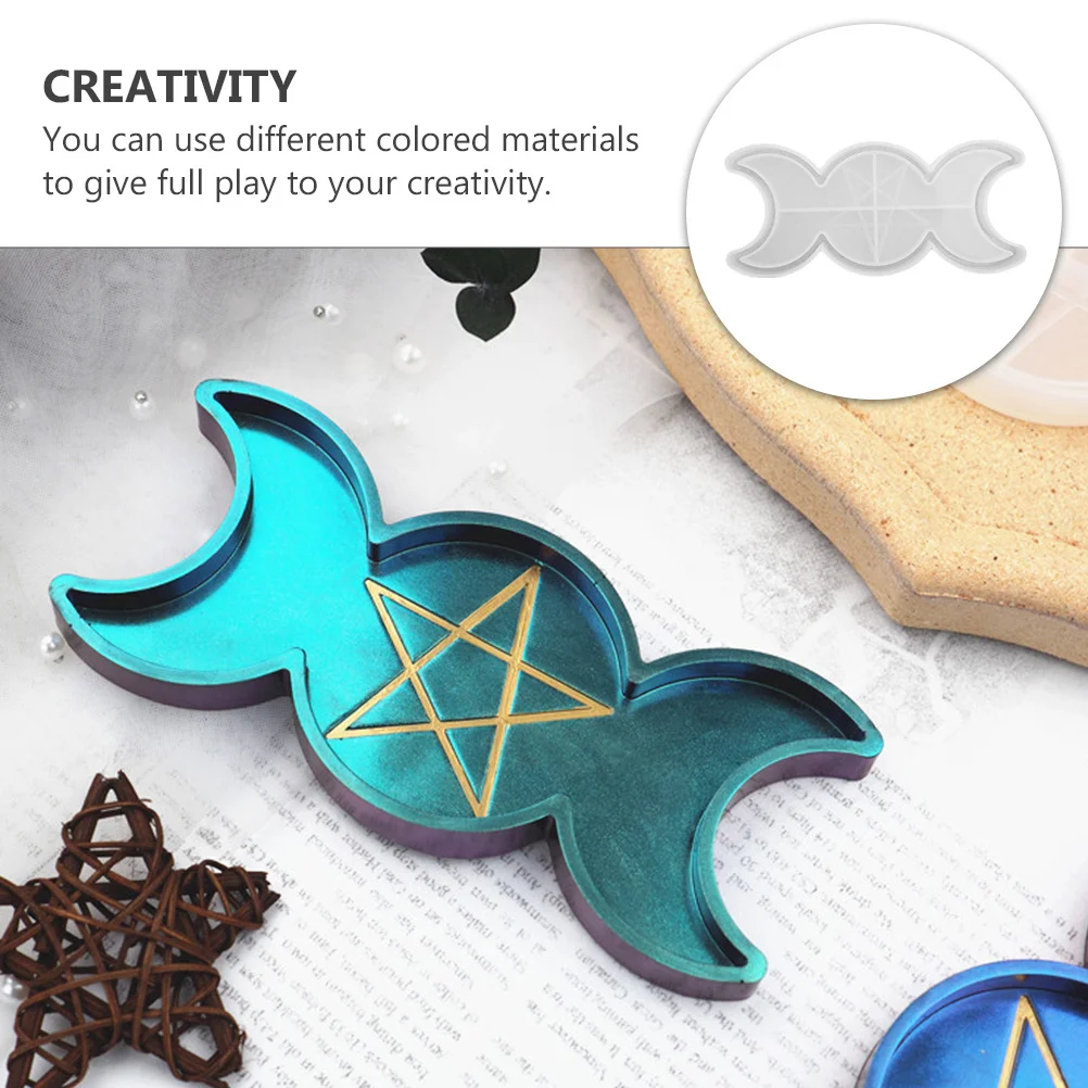 

1Pcs Moon Shape DIY Mold Transparent Easy Clean Adornment Mold Space Theme Box Ornament Craft Tool DIY Crafts Set