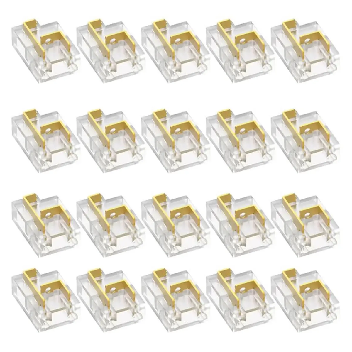 Budget-Friendly-20pcs 8mm 2-Pin LED Strip Connector Kit Solderless Clips for Single Color SMD/COB LED Light Strips