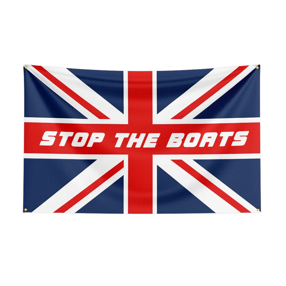 UK United Kingdom Britain England Red Cross Stop The Boats Flag Polyester Digital Printing Banner Decoration Tapestry