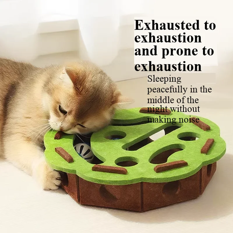 Felt Cat Maze Toy, Fun Hide Seek Hunting Puzzle for Indoor Kittens