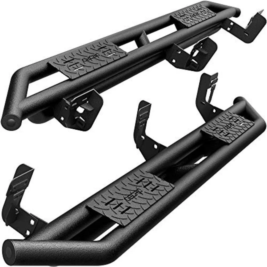 

6 Side Step Rails for 2009-2018 Ram 1500 2019-2024 Ram 1500 Classic Quad Cab Textured Black Heavy Duty Truck Nerf Bars