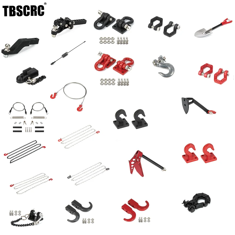 TBSCRC 1/10 Scale Accessories Metal Tow Hook Trailer Rope Chain Trailer shackle for RC Crawler Car Axial SCX10 Traxxas TRX4 Tami