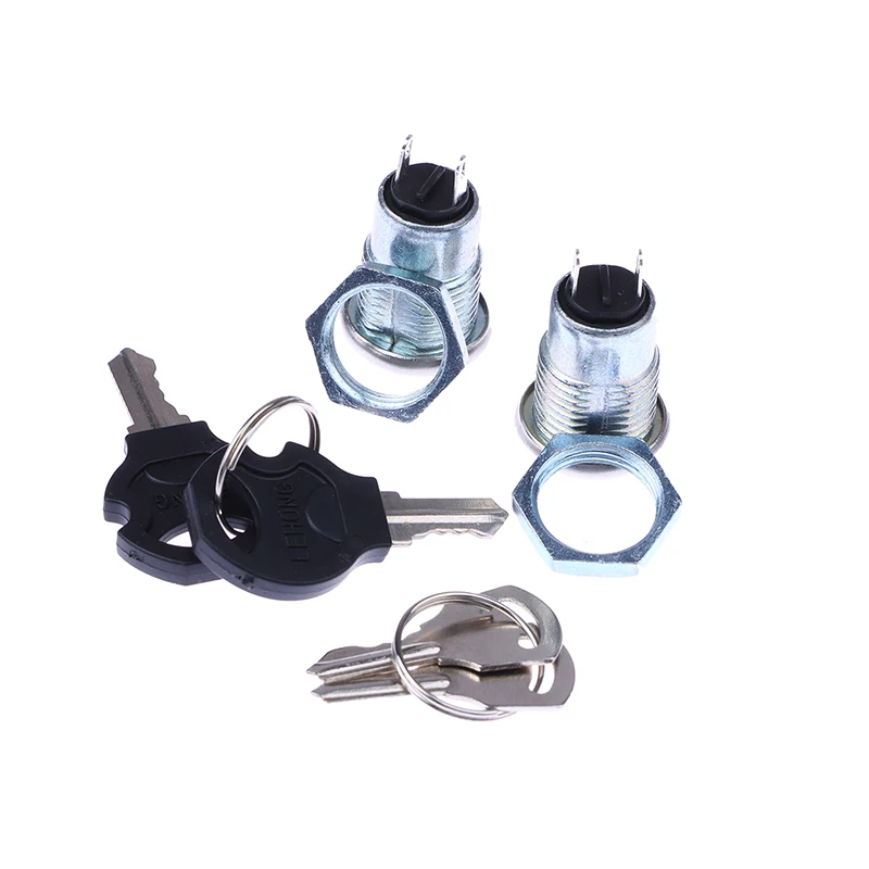 1 Set Phone Lock Security Power Switch S1203 2PIN 2 Keys 12mm Stainless Steel Electronic Key Switch ON OFF Lock Switch