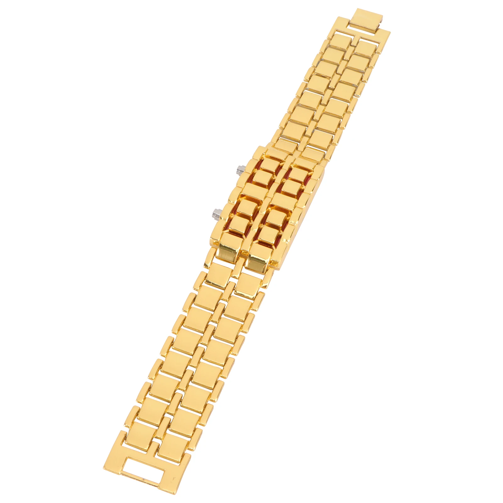 

Digital LED Wrist Watch Red Light Stainless Steel Bracelet Student Time Date Display CR2016 Included Precise Movement