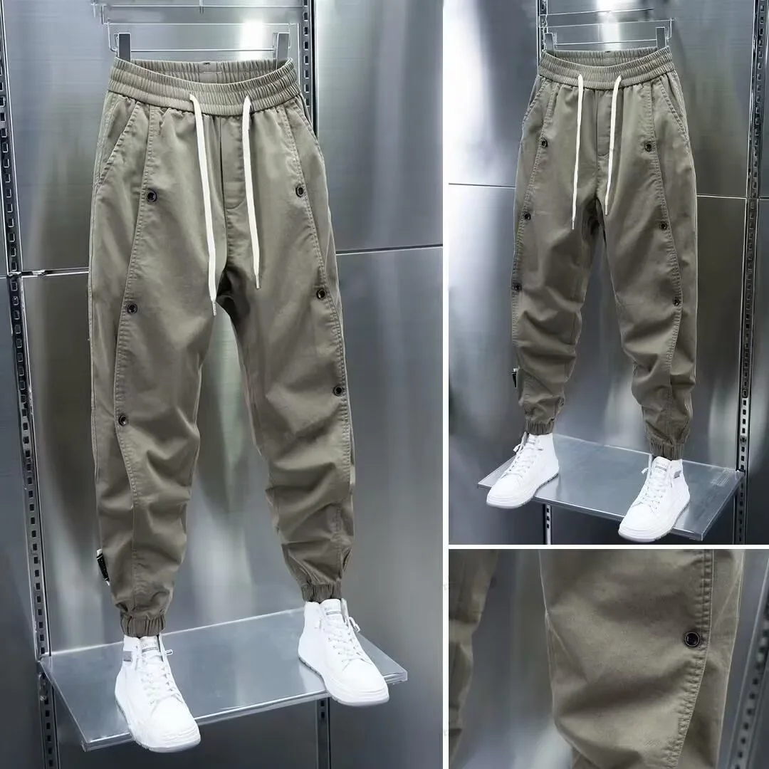 

Men's Spring And Autumn New Fashionable Jogger Pants, Casual Cargo Pants With A Stylish Solid Color Design