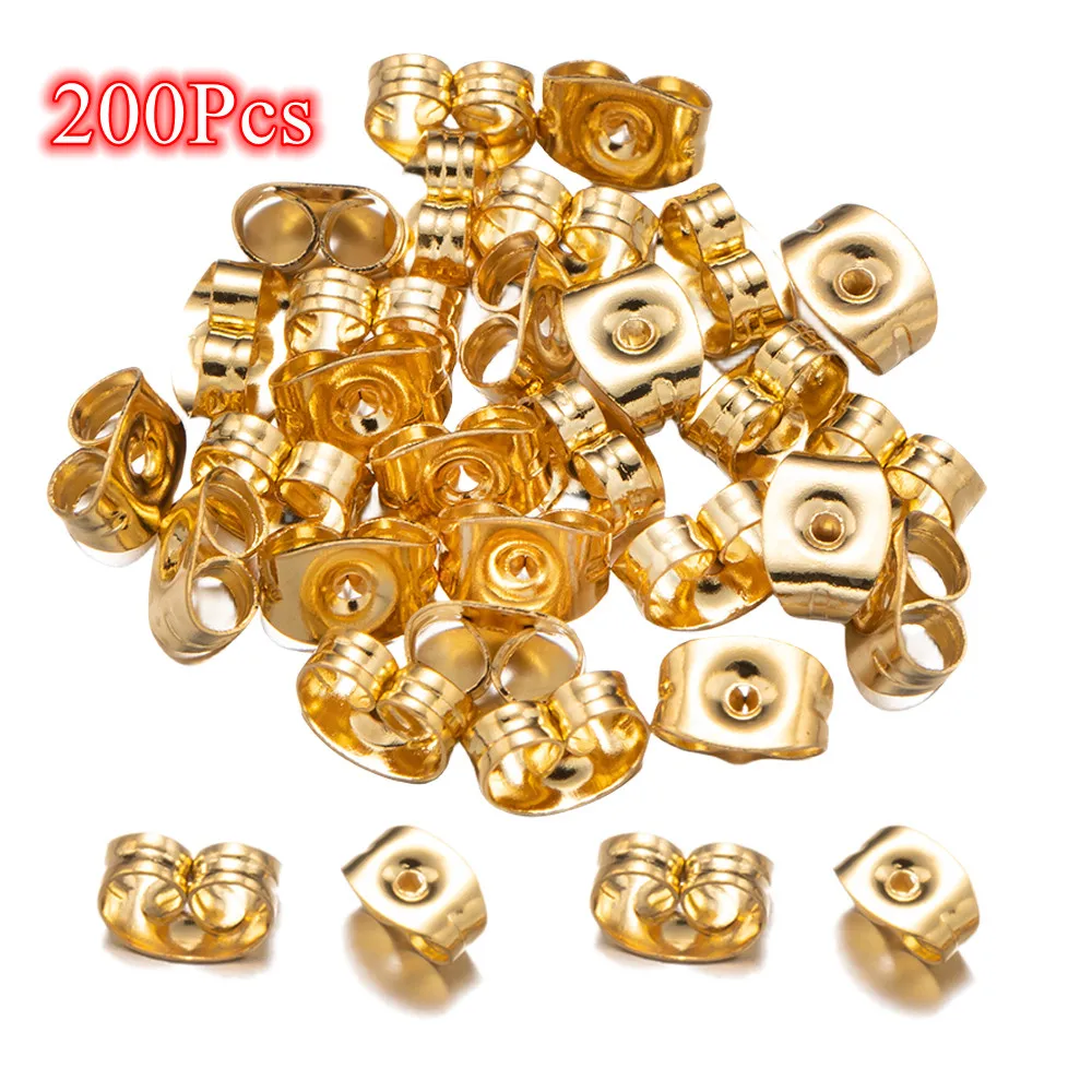 

200Pcs Stainless Steel Earring Studs Backs Stopper Scrolls Ear Post Butterfly DIY Jewelry Making Ear Findings Crafts Accessories