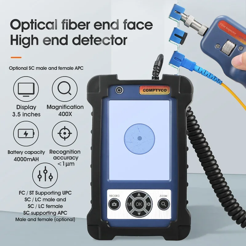 Fiber Optic End Face Inspection Fiber Connector End Face Detector Microscope fiber Optic cleaning end face detector tool kits