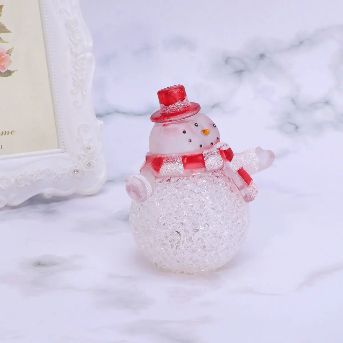 Snowman Night Light Colorful LED Cartoon Desk Decor Kids Room Lighting Eco Friendly Operated Acrylic Safe Use