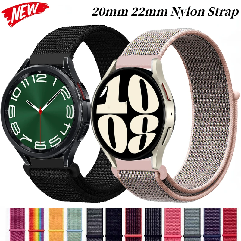 20mm 22mm Nylon Loop Strap For Samsung Galaxy Watch 6/5/4 40mm 44mm Huawei Watch 4/3/GT3-2 Watchband Belt Amazfit GTS 4/GTR Band