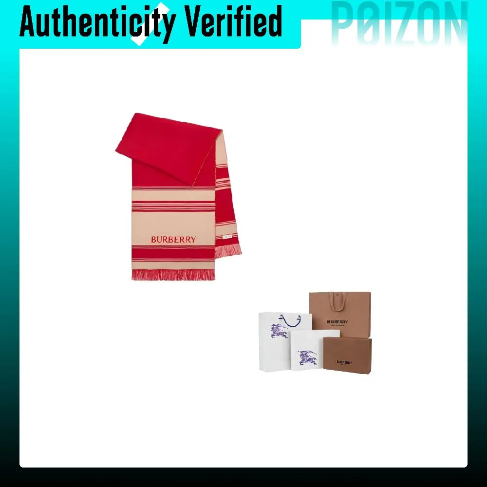 Burberry Wool Knit Scarves Women's Crayon Red 81187491