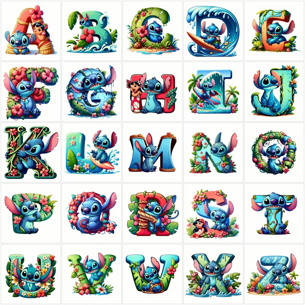 

Цифровая картина маслом по номерам Лило и Стич, 26 букв, краска с номерами, домашний декор, настенное искусство, идеальный подарок без рамки