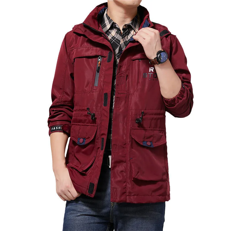 

2025 Winter Men's Long Parka Coat Knee Length Waterproof Jacket Windproof Hooded Outdoor Warm Coat Fashion Streetwear Overcoat
