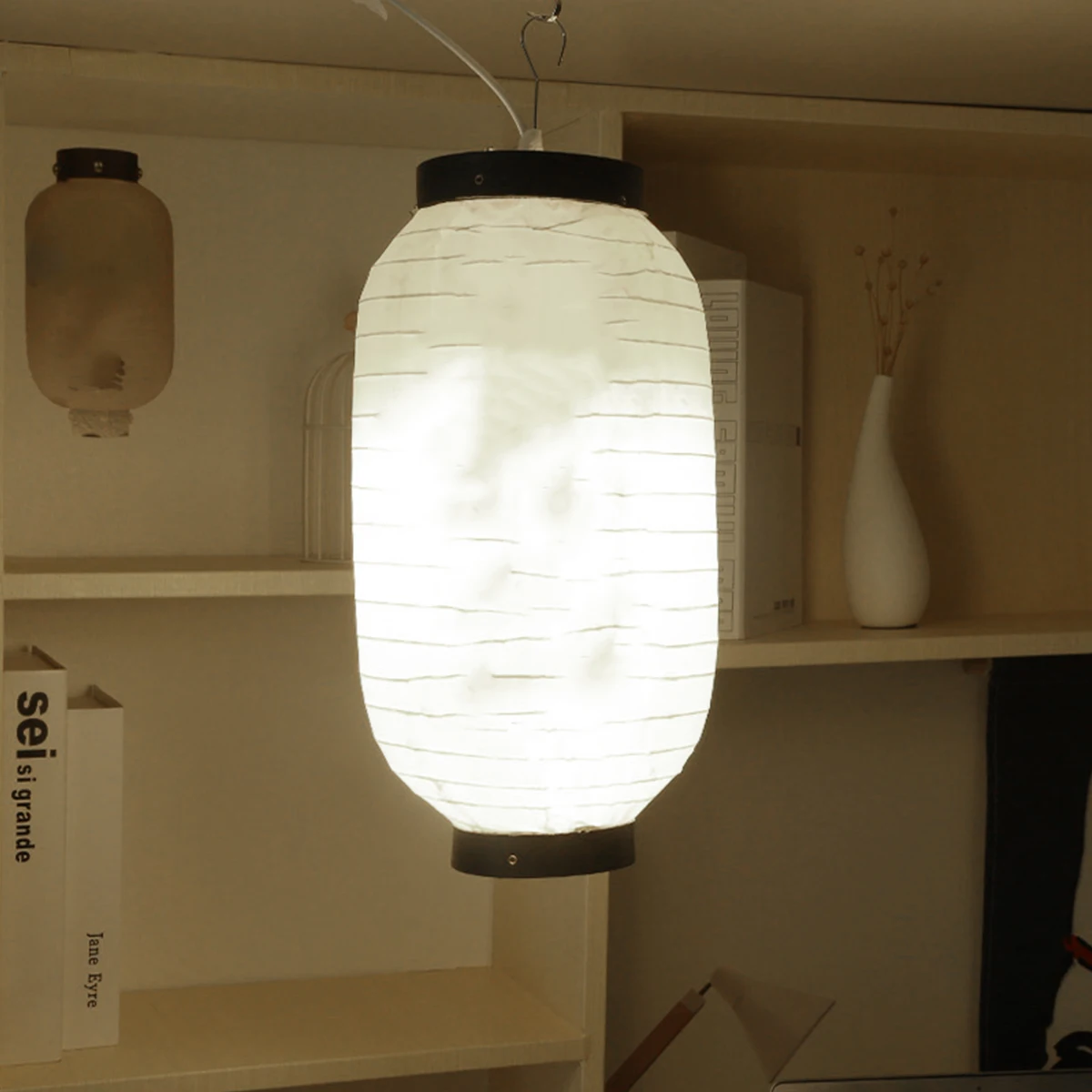

Winter Melon Lantern Decorative Folding Cloth Japanese Oval Hanging Lamps Lightweight Durable DIY Party Wedding Home Restaurant
