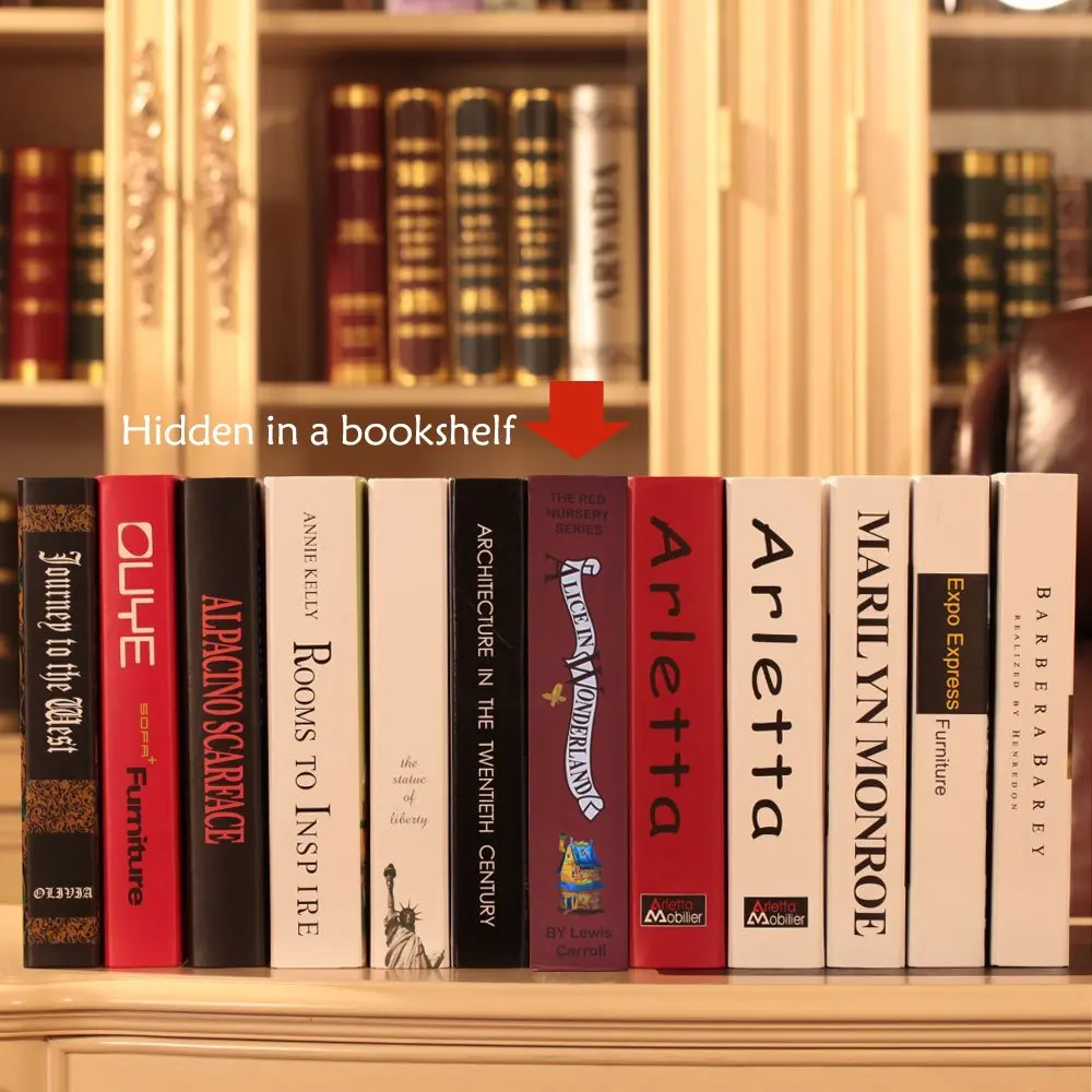 Book Safe with Key Lock Hollow Secret Compartment for Cash Jewelry Passports Anti-Theft Hidden Storage Box Disguised Book Safe