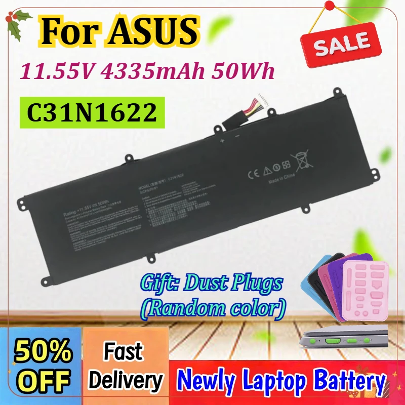 

Аккумулятор для ноутбука C31N1622 11.55V 50WH для ASUS ZenBook UX430UA UX430UQ UX430UN UX530UQ UX530UX UX3430UA U5100U U5100UQ 31CP5/70/81